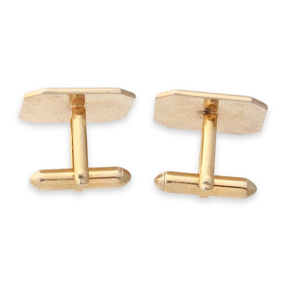 Vintage Swank Letter J Cufflinks Mixed Metal Gold & Silver Tone Large Cuff Links - Picture 3 of 4